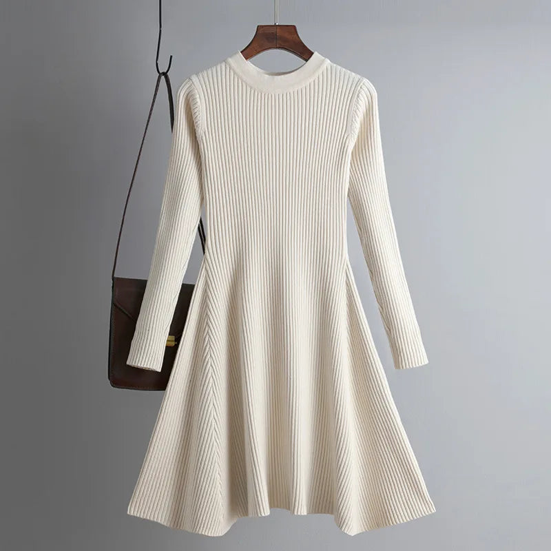 Basic autumn winter short thick sweater dress elegant knit dress women slim mini dress Female chic knit sexy dress
