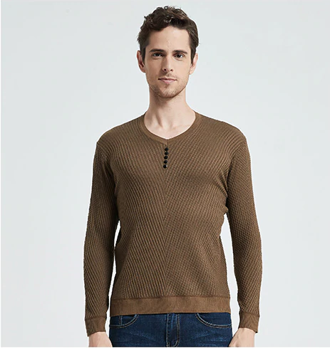 Sweater Men Casual V-Neck Pullover Slim Fit Long Sleeve Shirt Sweaters Knitted