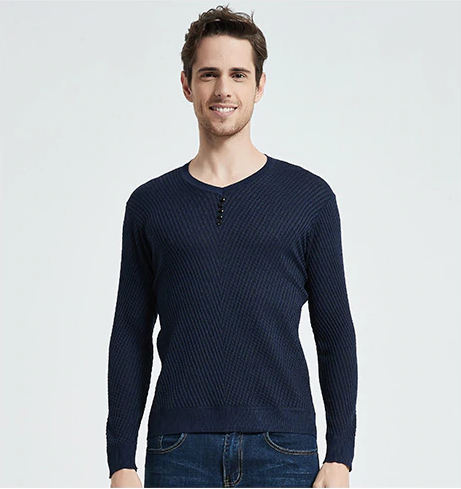 Sweater Men Casual V-Neck Pullover Slim Fit Long Sleeve Shirt Sweaters Knitted