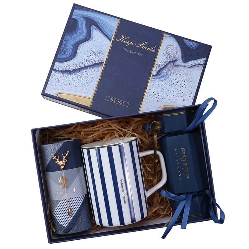 Gift Box Ceramic cup handkerchief brooch - GigaWorldStore
