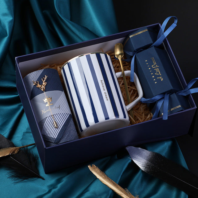 Gift Box Ceramic cup handkerchief brooch - GigaWorldStore