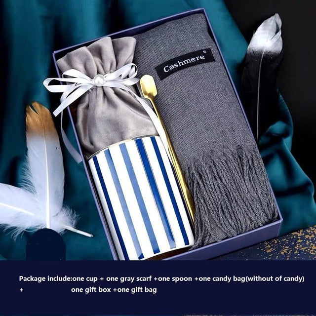 Gift Box Ceramic cup handkerchief brooch - GigaWorldStore