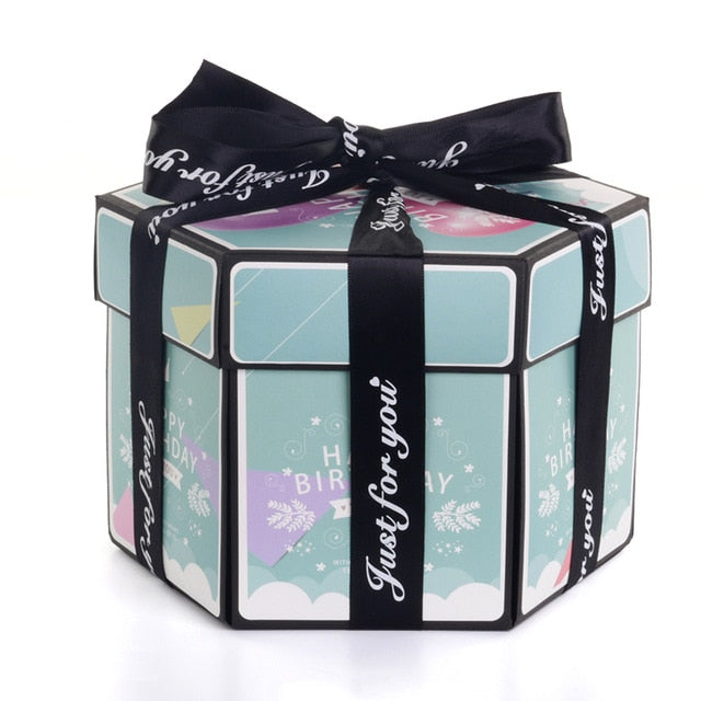 Hexagon Surprise Explosion Box Handmade Scrapbook Photo Album Gift Box - GigaWorldStore
