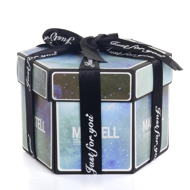 Hexagon Surprise Explosion Box Handmade Scrapbook Photo Album Gift Box - GigaWorldStore