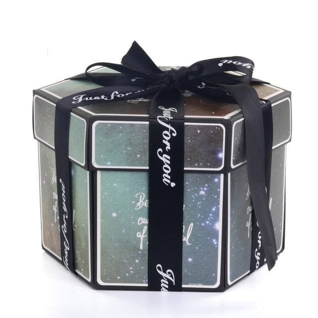 Hexagon Surprise Explosion Box Handmade Scrapbook Photo Album Gift Box - GigaWorldStore