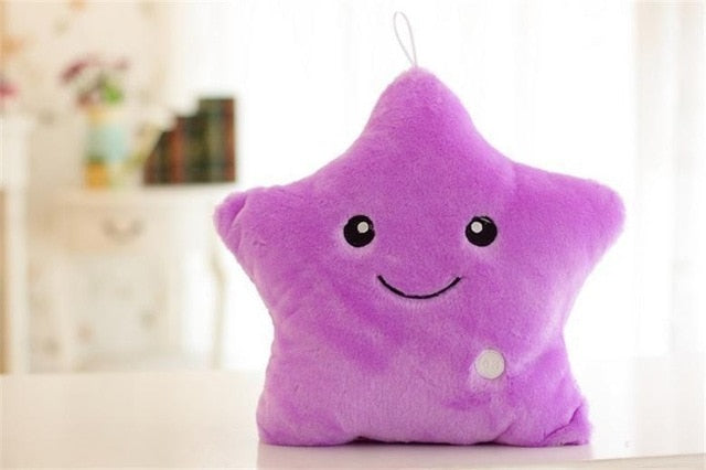Luminous Pillow Soft Stuffed Plush Glowing Colorful Stars Cushion - GigaWorldStore