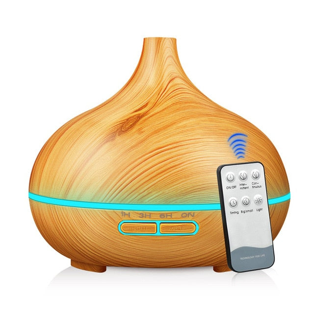 Difusor de aceite esencial de 550ml, humidificador de aire aromático a control remoto, máquina de niebla ultrasónica eléctrica de aromaterapia para casa
