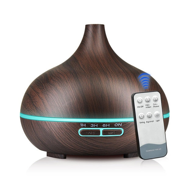 Difusor de aceite esencial de 550ml, humidificador de aire aromático a control remoto, máquina de niebla ultrasónica eléctrica de aromaterapia para casa