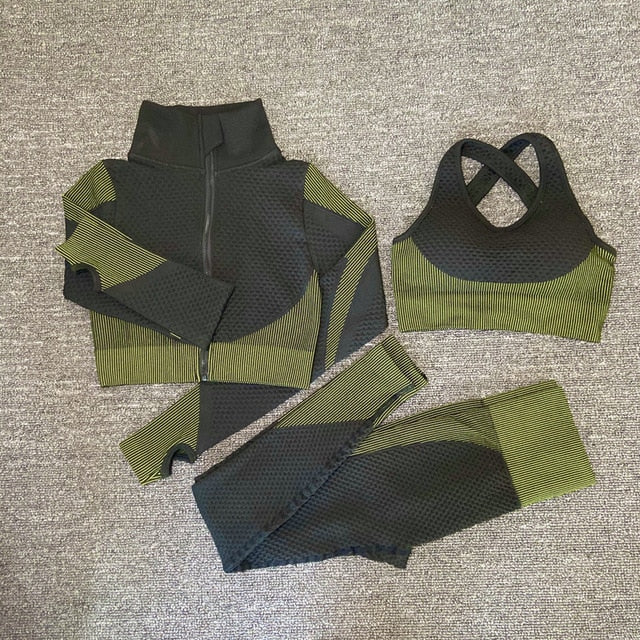 Seamless Yoga Sets Female Sport Gym suits Wear Running Clothes Fitness Sport