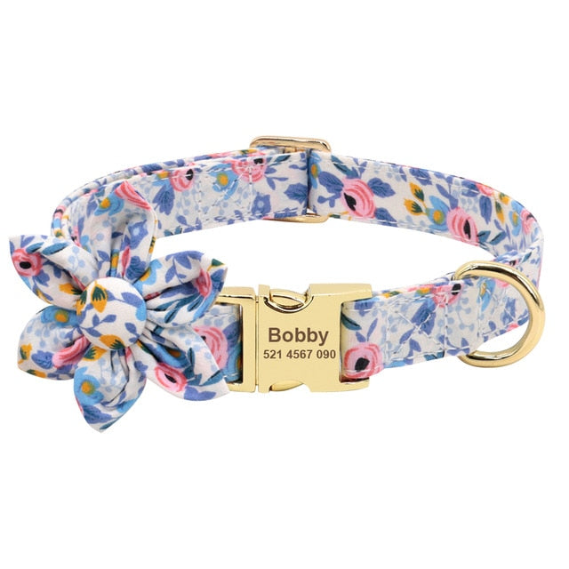 Pet Puppy Cat Collar Custom Nylon Printed Dog Nameplate Personalized Tag Collars