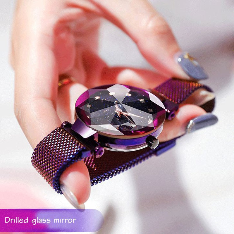 Luxury Women Watches - Magnetic Starry Sky Clock