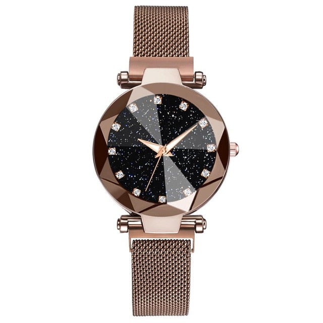 Luxury Women Watches - Magnetic Starry Sky Clock