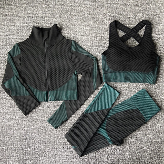 Seamless Yoga Sets Female Sport Gym suits Wear Running Clothes Fitness Sport