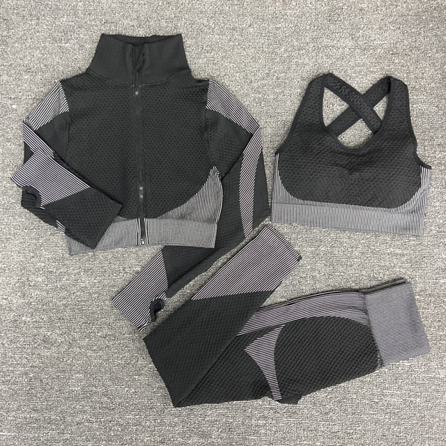 Seamless Yoga Sets Female Sport Gym suits Wear Running Clothes Fitness Sport
