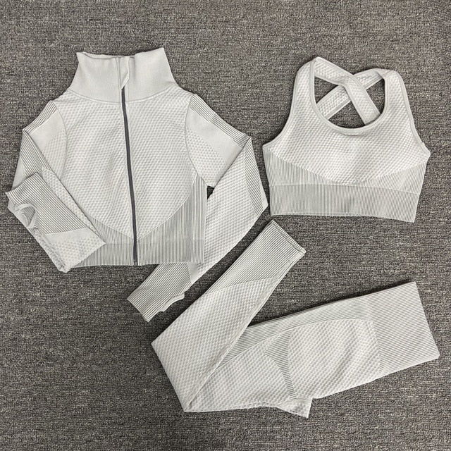 Seamless Yoga Sets Female Sport Gym suits Wear Running Clothes Fitness Sport