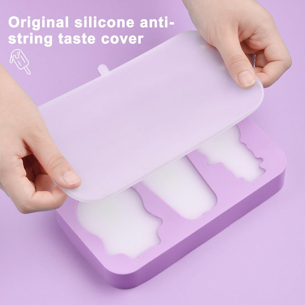 Cute Ice Cream Mold Silicone Popsicle Mold Reusable BPA-Free Ice Pop Mold