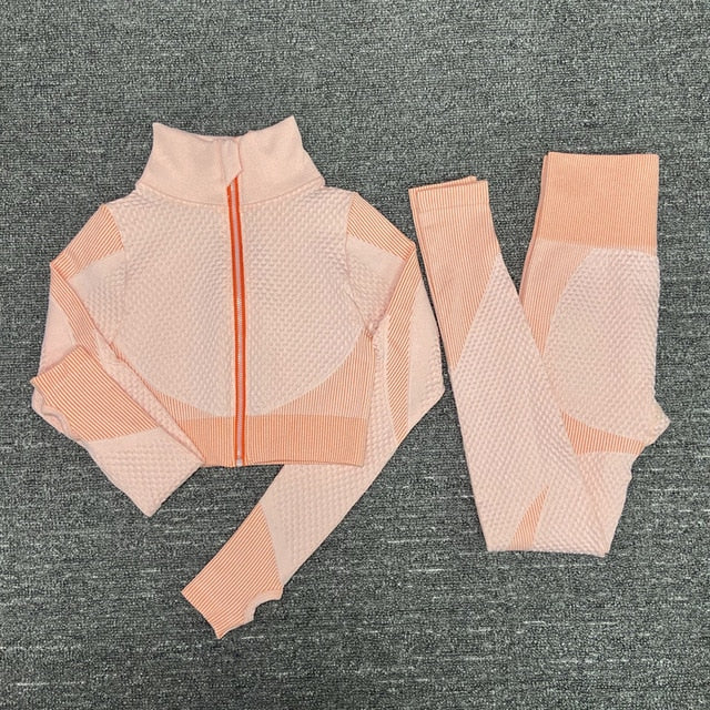 Seamless Yoga Sets Female Sport Gym suits Wear Running Clothes Fitness Sport