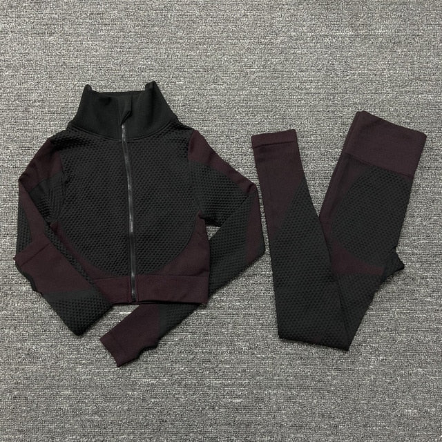 Seamless Yoga Sets Female Sport Gym suits Wear Running Clothes Fitness Sport