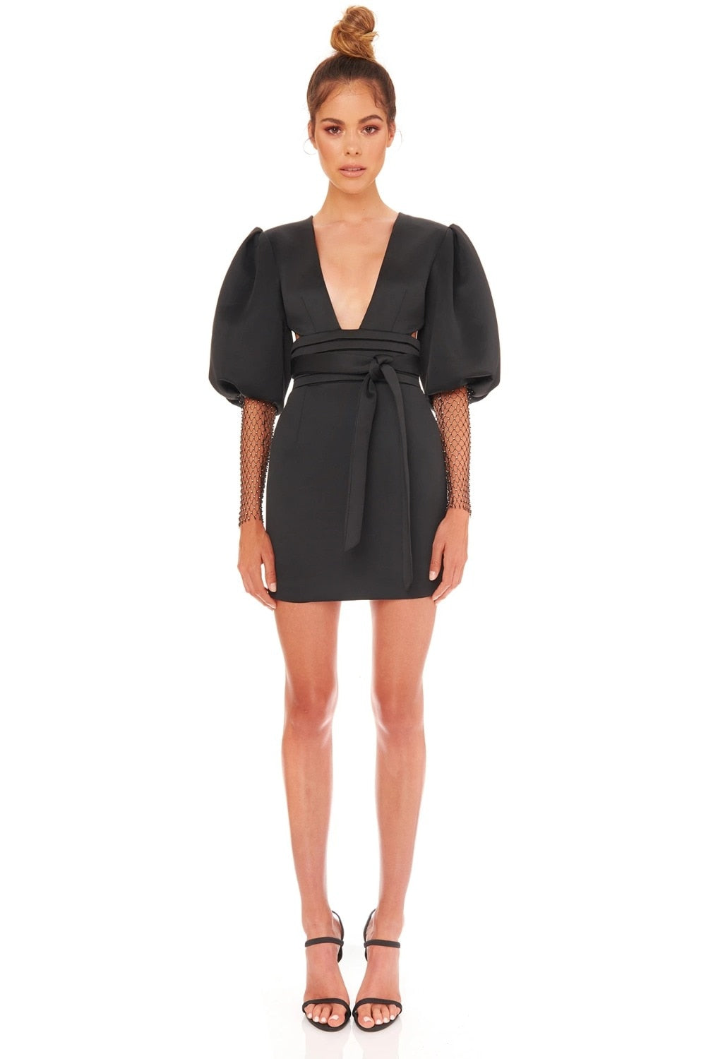 Vestido blanco ceñido para mujer, vestido Sexy de verano de Vestido de fiesta de manga larga, negro y rojo con escote en v profundo, Espalda descubierta, trajes de noche para discoteca
