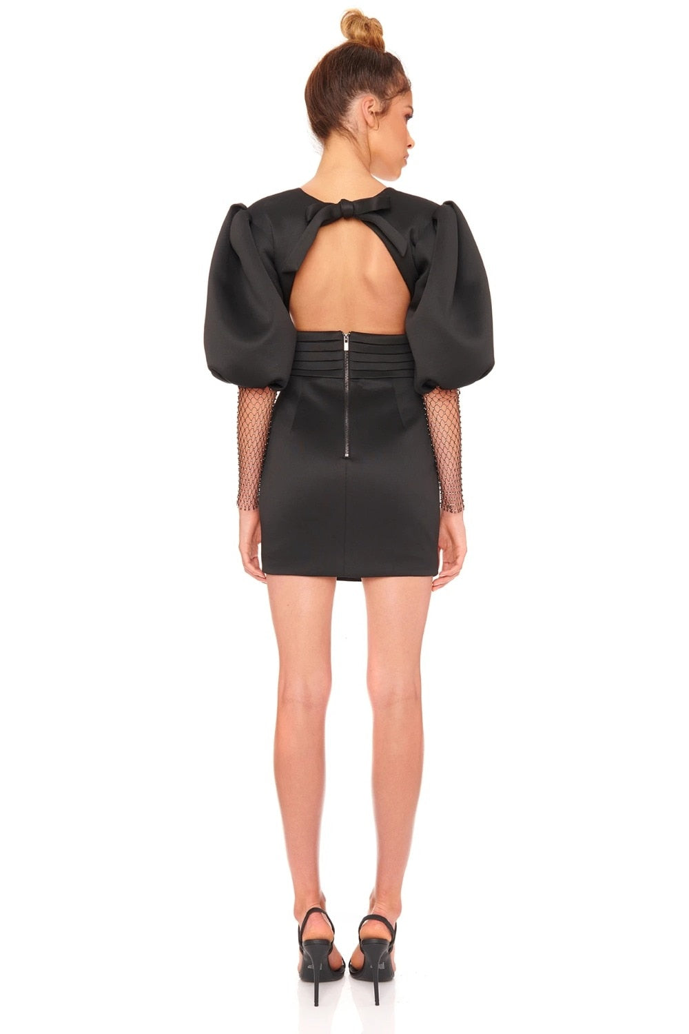 Vestido blanco ceñido para mujer, vestido Sexy de verano de Vestido de fiesta de manga larga, negro y rojo con escote en v profundo, Espalda descubierta, trajes de noche para discoteca