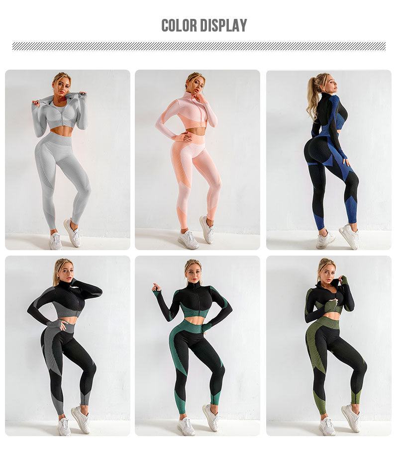 Seamless Yoga Sets Female Sport Gym suits Wear Running Clothes Fitness Sport