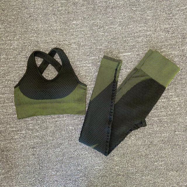Seamless Yoga Sets Female Sport Gym suits Wear Running Clothes Fitness Sport