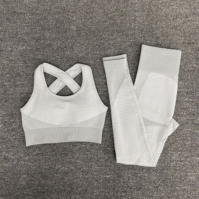 Seamless Yoga Sets Female Sport Gym suits Wear Running Clothes Fitness Sport