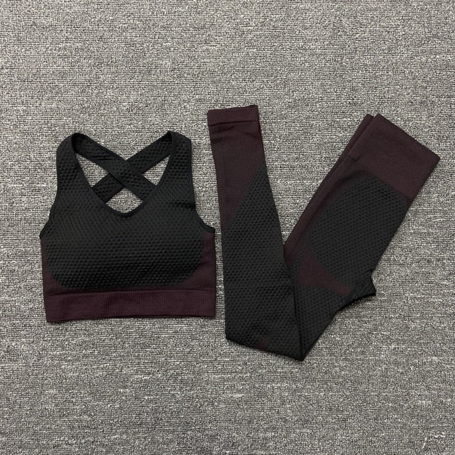 Seamless Yoga Sets Female Sport Gym suits Wear Running Clothes Fitness Sport