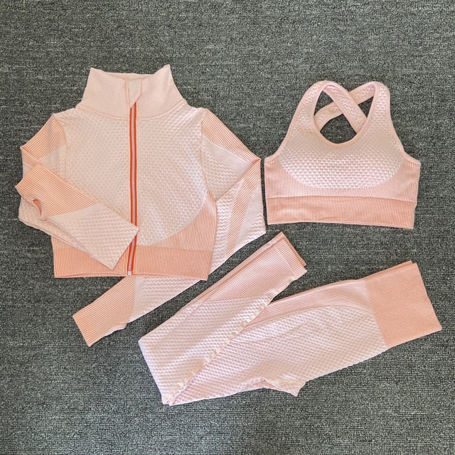 Seamless Yoga Sets Female Sport Gym suits Wear Running Clothes Fitness Sport