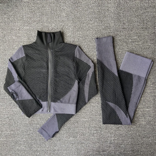 Seamless Yoga Sets Female Sport Gym suits Wear Running Clothes Fitness Sport