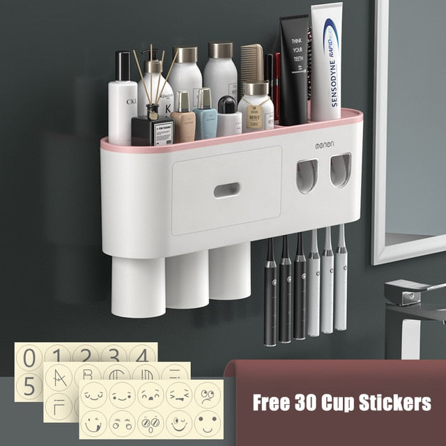 Bathroom Accessories Toothbrush Holder Automatic Toothpaste Dispenser