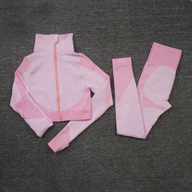 Seamless Yoga Sets Female Sport Gym suits Wear Running Clothes Fitness Sport