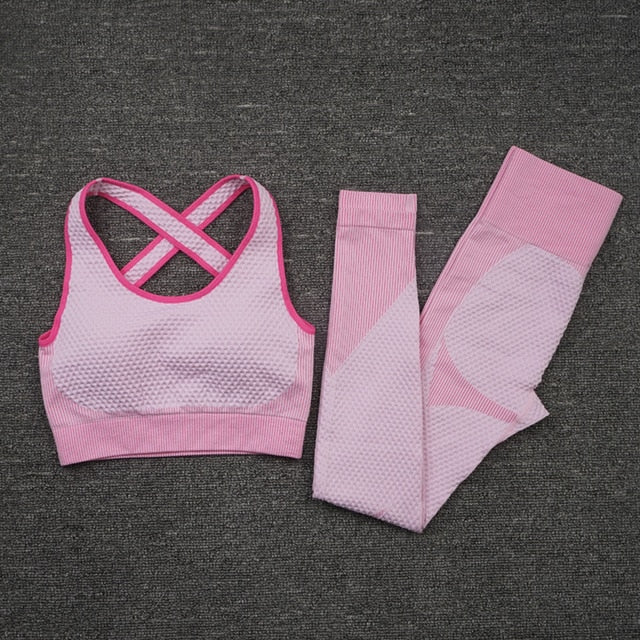Seamless Yoga Sets Female Sport Gym suits Wear Running Clothes Fitness Sport
