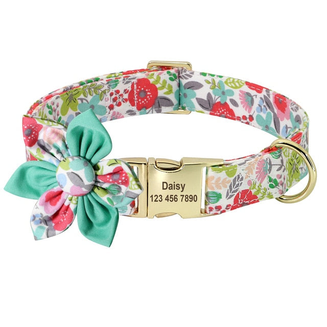 Pet Puppy Cat Collar Custom Nylon Printed Dog Nameplate Personalized Tag Collars