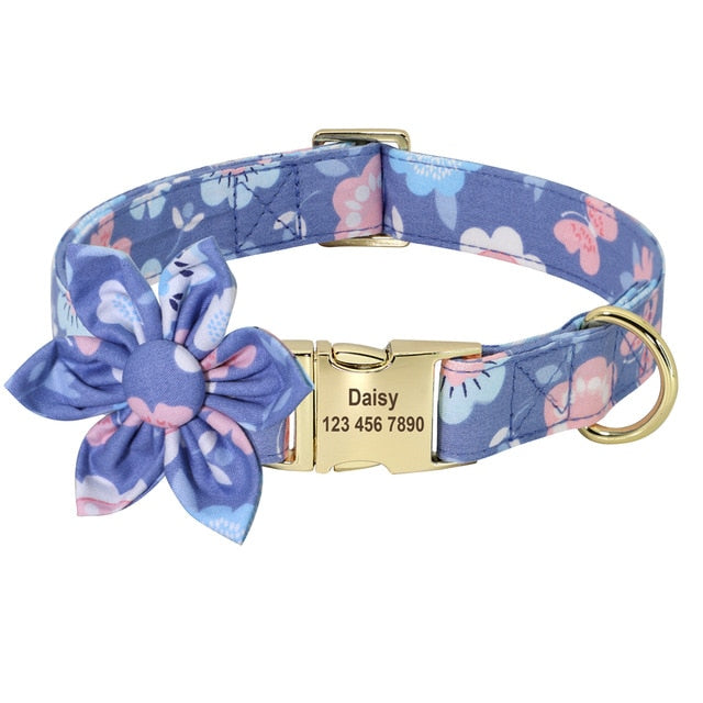 Pet Puppy Cat Collar Custom Nylon Printed Dog Nameplate Personalized Tag Collars