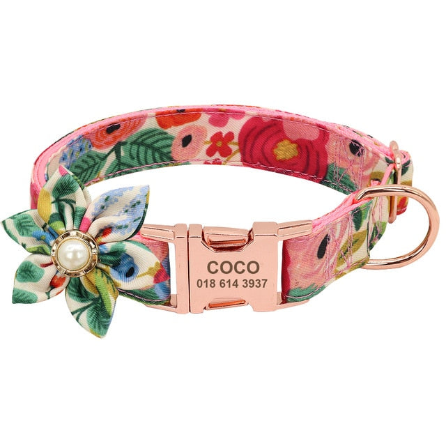 Pet Puppy Cat Collar Custom Nylon Printed Dog Nameplate Personalized Tag Collars