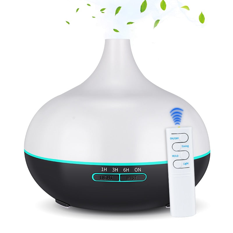 Difusor de aceite esencial de 550ml, humidificador de aire aromático a control remoto, máquina de niebla ultrasónica eléctrica de aromaterapia para casa