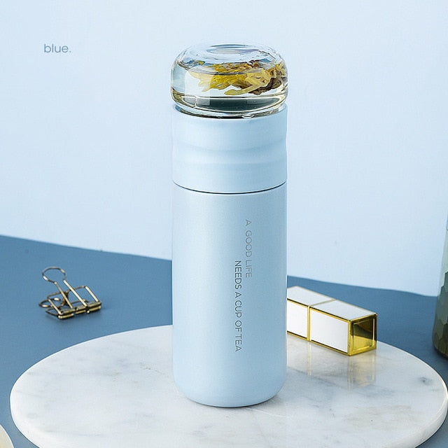 Tea Infuser Vacuum Flask 300ml Insulated Thermos Bottle Travel Coffee Mug
