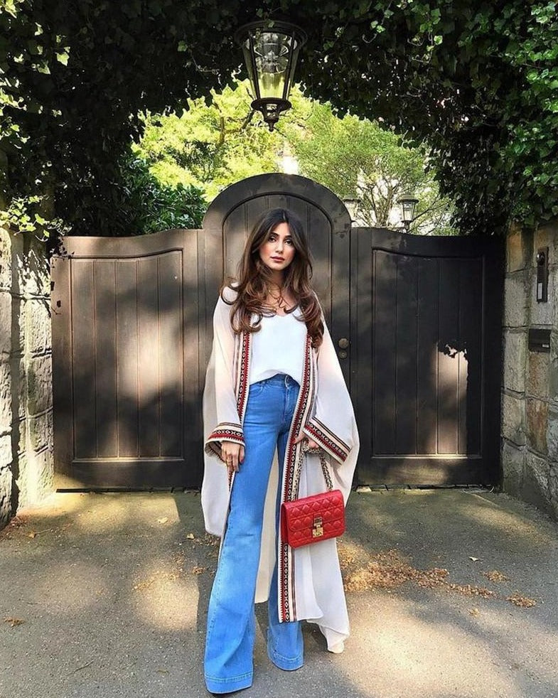 Sexy Through Embroidered Long Kimono Cardigan Plus Size Tunic