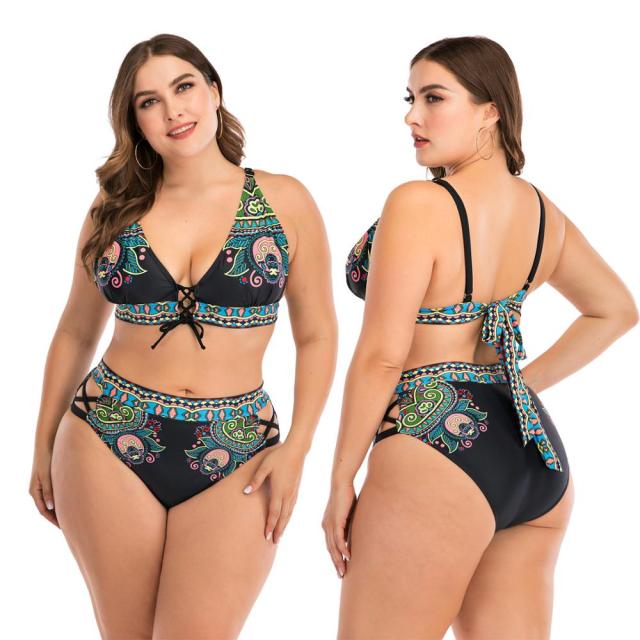Swimwear Large Size Woman Swimsuit Two Piece Sexy Push Up Plus size