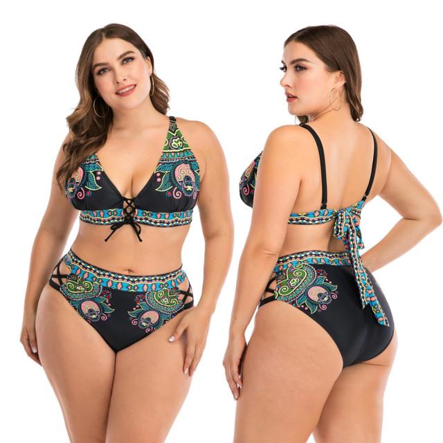 Swimwear Large Size Woman Swimsuit Two Piece Sexy Push Up Plus size