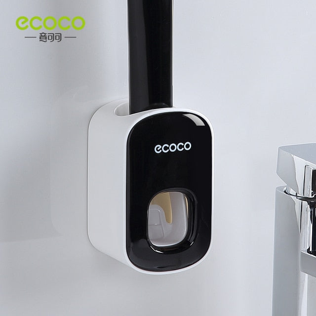 Automatic Toothpaste Dispenser Dust-proof Toothbrush Holder Wall Mount Stand Bathroom Accessories