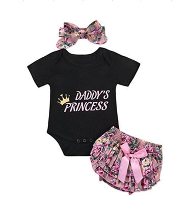 Newborn Infant Baby Girl Romper Jumpsuit With Underwear Short Sleeve suit