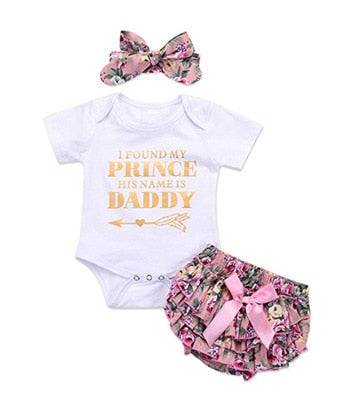 Newborn Infant Baby Girl Romper Jumpsuit With Underwear Short Sleeve suit