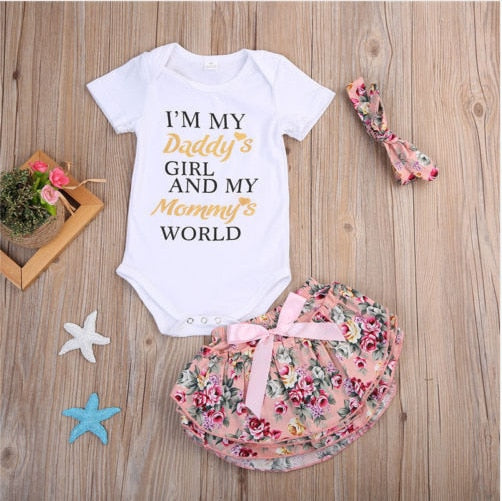 Newborn Infant Baby Girl Romper Jumpsuit With Underwear Short Sleeve suit