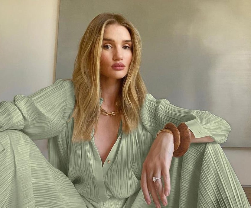 Pleated Wide Leg Pants Women's Pants Casual Loose Trousers Office Elegant Long Pants