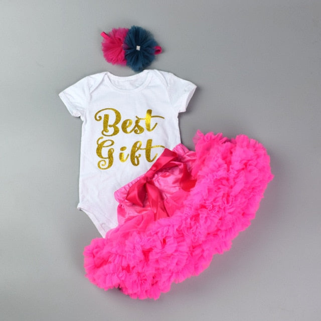 Newborn Infant Baby Girl Romper Jumpsuit With Underwear Short Sleeve suit