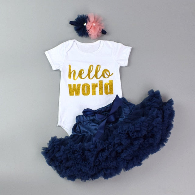 Newborn Infant Baby Girl Romper Jumpsuit With Underwear Short Sleeve suit