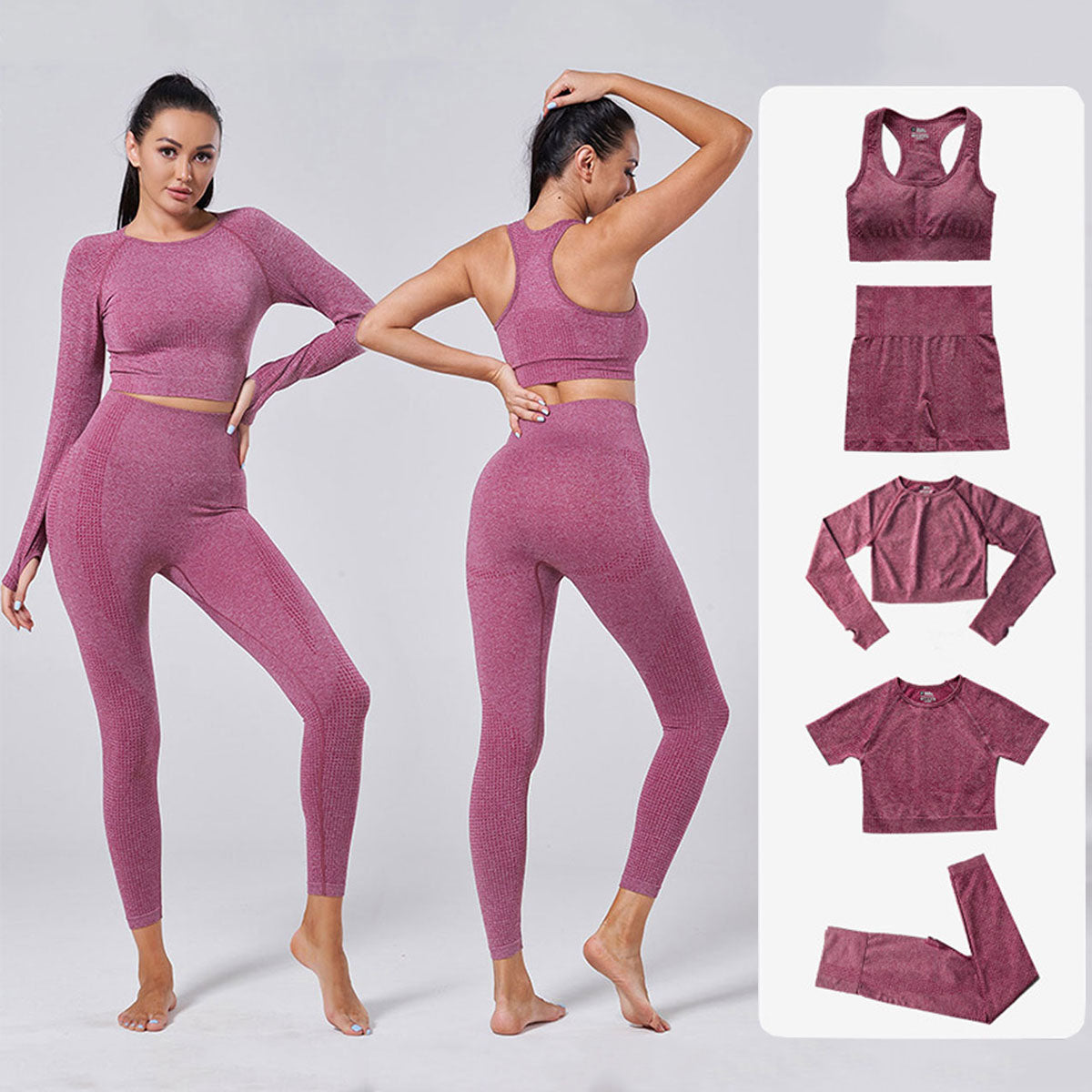 Sportswear Yoga Set Gym Clothing Tracksuit Crop Top High Waist Seamless Leggings