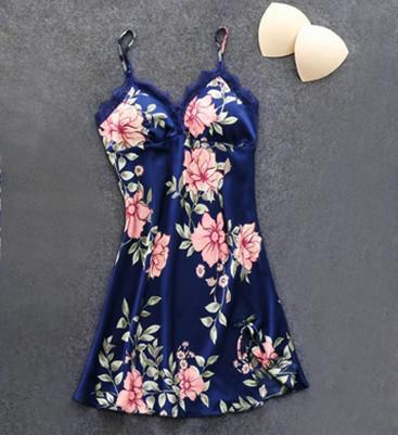 Women's Pajamas Silk Floral Set Satin Pijamas Sleepwear Home Clothes